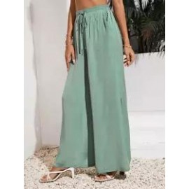 Casual Solid Beach Loose Elastic Waist Pants