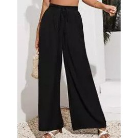 Casual Solid Beach Loose Elastic Waist Pants