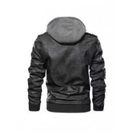 Mens Outdoor Cold-proof Motorcycle Leather Jacket