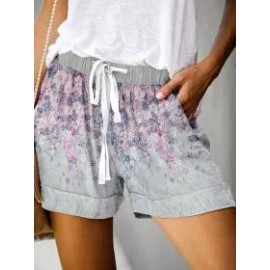 Casual Floral Print Short Pants Womens