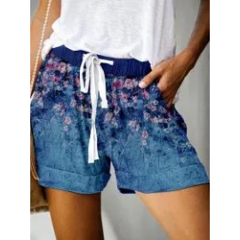Casual Floral Print Short Pants Womens
