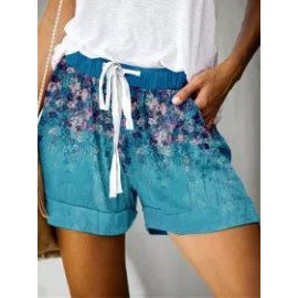 Casual Floral Print Short Pants Womens