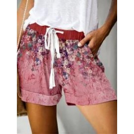 Casual Floral Print Short Pants Womens