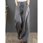 Literary Cotton And Linen Loose Wide-Leg Pants