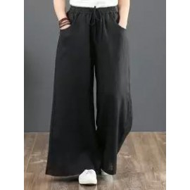 Literary Cotton And Linen Loose Wide-Leg Pants