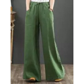 Literary Cotton And Linen Loose Wide-Leg Pants