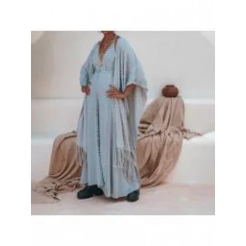 Women's Bohemian Sky Blue Cape Robe