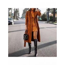 Fashion All-match Print Woolen Coat