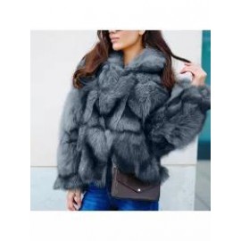 New Women Fur Vintage Leather Casual Coat Jacket