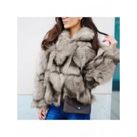 New Women Fur Vintage Leather Casual Coat Jacket