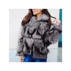 New Women Fur Vintage Leather Casual Coat Jacket