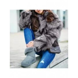 New Women Fur Vintage Leather Casual Coat Jacket
