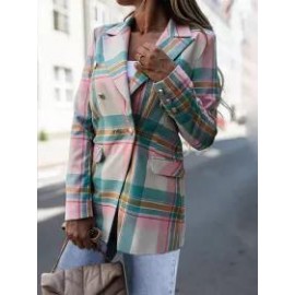 Check Double-breasted Casual Suit