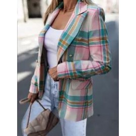 Check Double-breasted Casual Suit