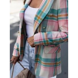 Check Double-breasted Casual Suit