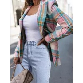 Check Double-breasted Casual Suit