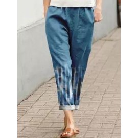 Plus Size Casual Loose Print Pants