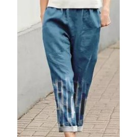Plus Size Casual Loose Print Pants