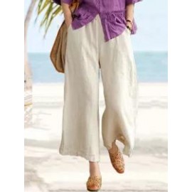 Casual Loose Solid Color Wide Leg Pants