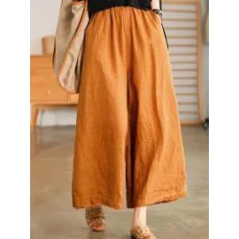 Casual Loose Solid Color Wide Leg Pants