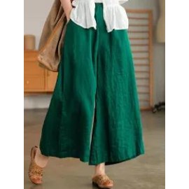 Casual Loose Solid Color Wide Leg Pants
