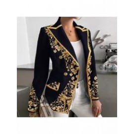 Fashion Retro Print Blazer
