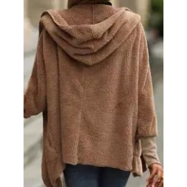 Lambwool Double Face Cashmere Hooded Long Sleeve Jacket