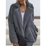 Casual Loose Lamb Wool Double-Breasted Cardigan Coat