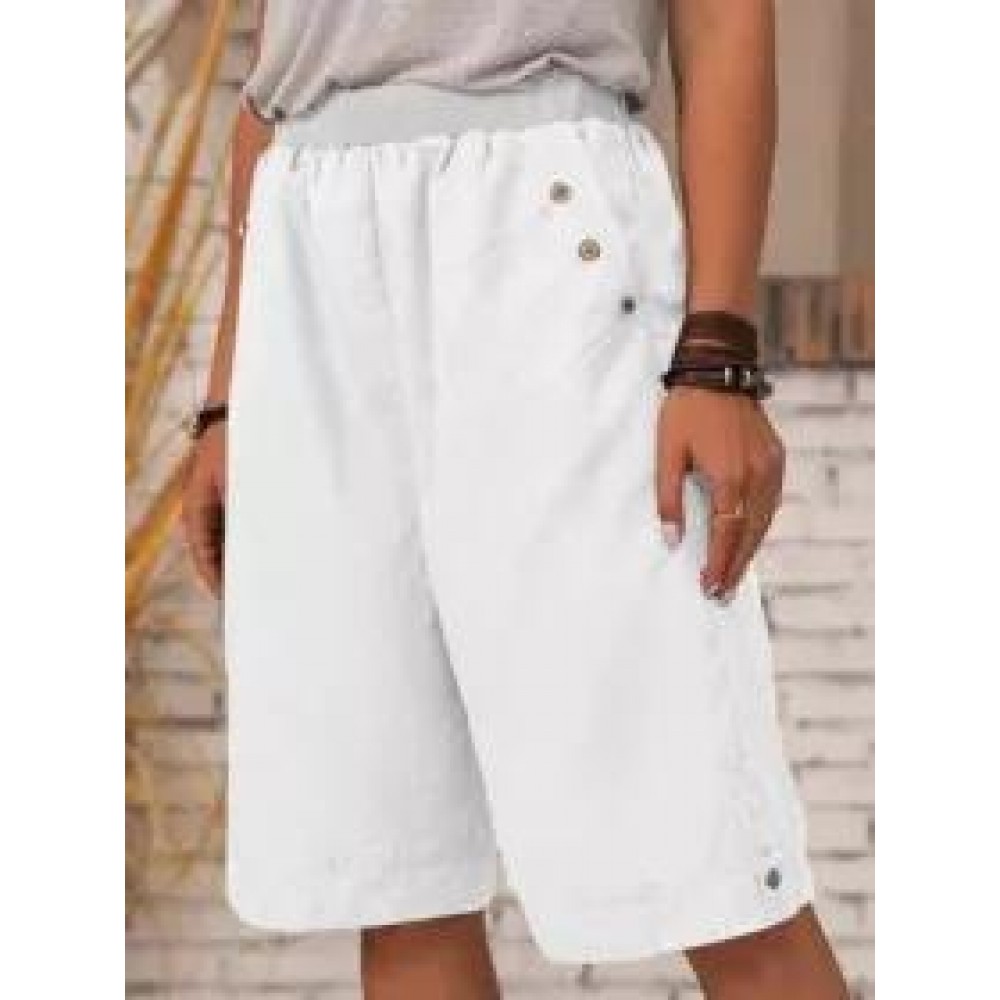 Cotton Linen Solid Color Casual Straight Pants Cotton Linen Solid Color Casual Straight Pants