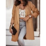 Casual Pocket Solid Color Long Sleeve Coat