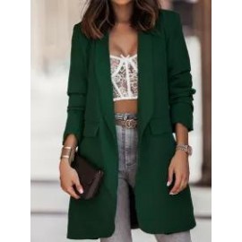 Casual Pocket Solid Color Long Sleeve Coat