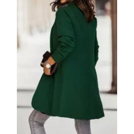 Casual Pocket Solid Color Long Sleeve Coat