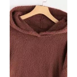 Contrast Stitching Double-sided Plush Casual Hoodie