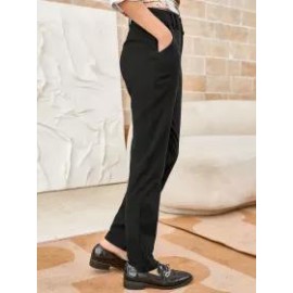 Women's Casual Solid Color Button-decorated Trousers
