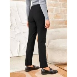 Women's Casual Solid Color Button-decorated Trousers
