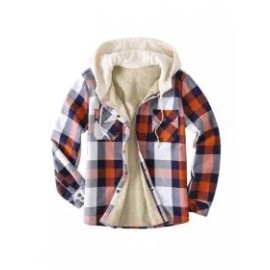 Mens Winter Plaid Thick Casual Jacket
