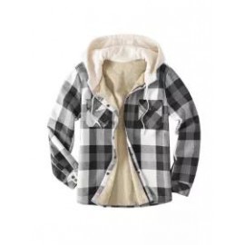 Mens Winter Plaid Thick Casual Jacket