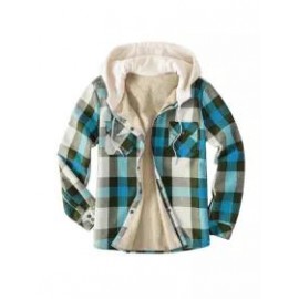 Mens Winter Plaid Thick Casual Jacket