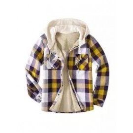 Mens Winter Plaid Thick Casual Jacket