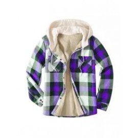 Mens Winter Plaid Thick Casual Jacket