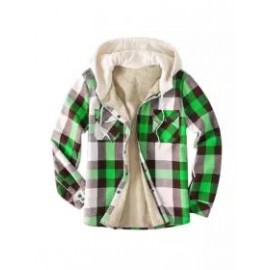 Mens Winter Plaid Thick Casual Jacket
