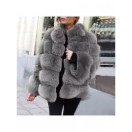 New Women Chic Vintage Fur Leather Warm Jacket Coat
