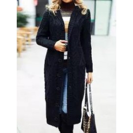 Autumn And Winter Solid Color Cardigan Loose Sweater Coat
