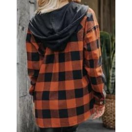 Casual Vintage Plaid Hooded Jacket