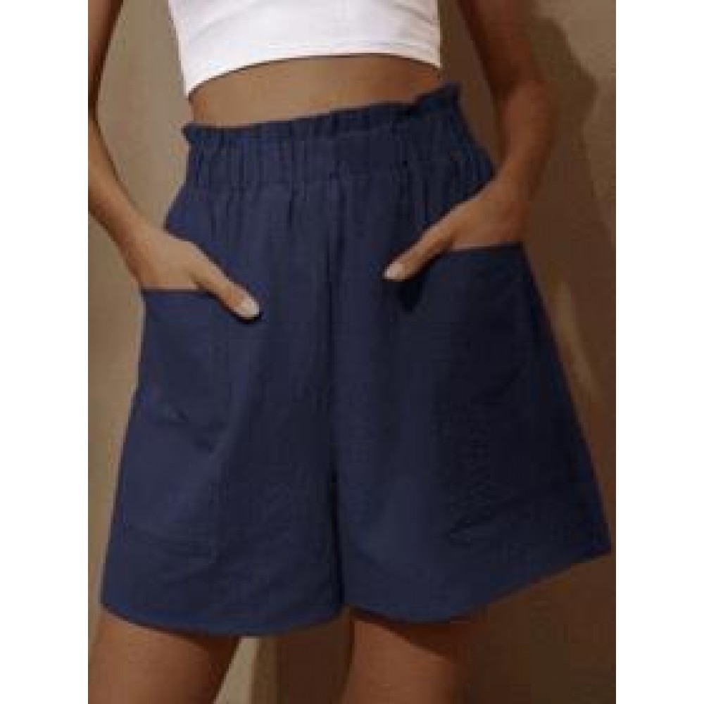 Cotton And Linen High Waist Fashion Shorts Cotton And Linen High Waist Fashion Shorts