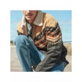 Unisex Fashion Printed Fleece Jacket Coat