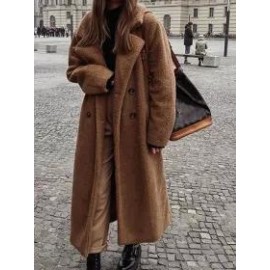 Fashion Soild Color Terry Coat Women