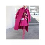 Fashion All-match Solid Color Woolen Coat