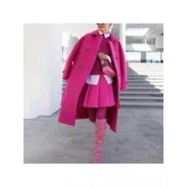 Fashion All-match Solid Color Woolen Coat