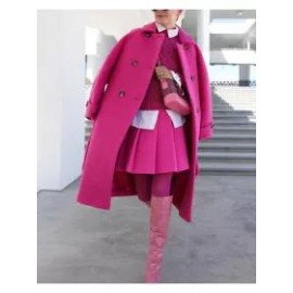 Fashion All-match Solid Color Woolen Coat